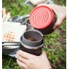 Cafflano Klassic hordozható kávéfőző (piros) + daráló